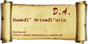 Demkó Artemíszia névjegykártya